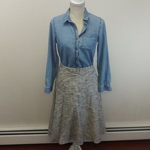 Anthropologie Rue 58 Textured High Waisted A Line Skirt